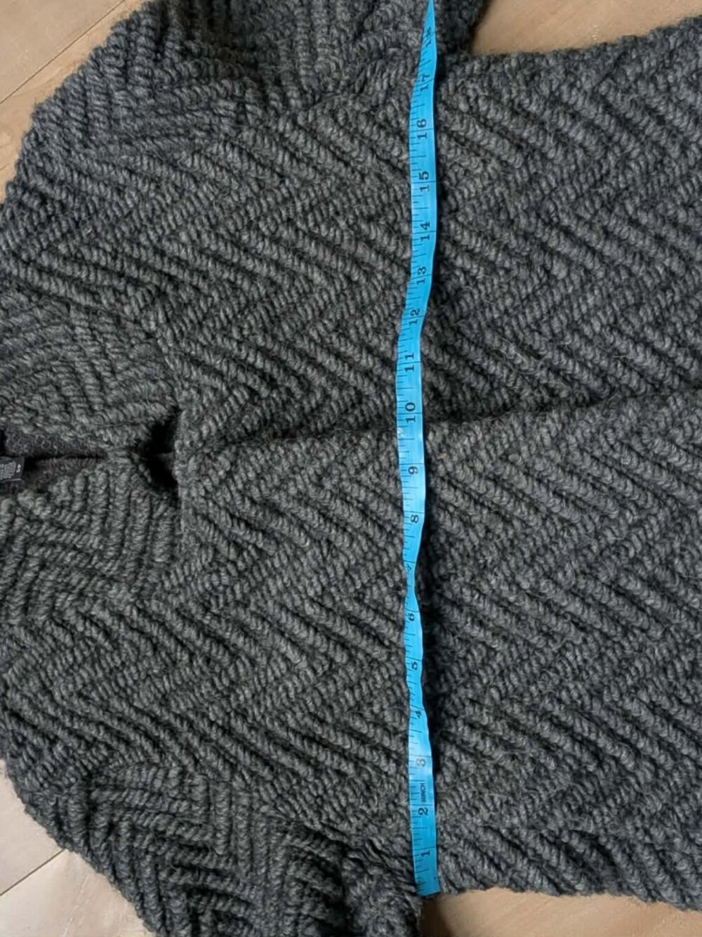 Eileen Fisher Virgin Wool Alpaca Chevron Knit Stand Collar Coat Jacket Small - Picture 6 of 9